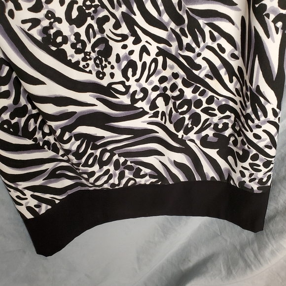 AB Studio Black White Animal Print Mini Dress Size 16 - Picture 5 of 14